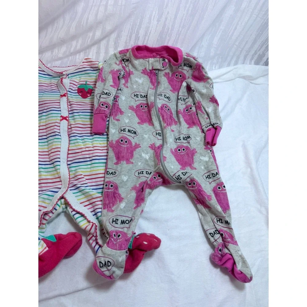 Carter's & The Children's Place Baby‎ Girl Sleepers Bodysuit Bundle 0-3M 4pc